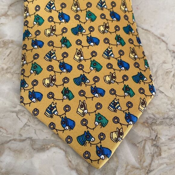 Authentic Hermes Multicolour 100% Silk Horse Equestrian Motif - Picture 3 of 8
